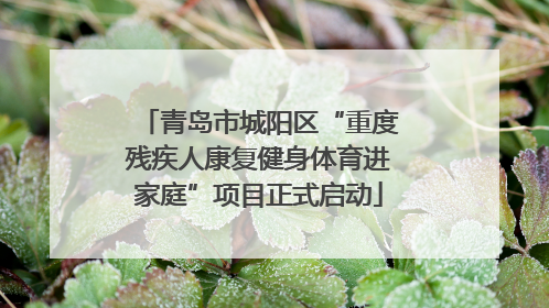 青岛市城阳区“重度残疾人康复健身体育进家庭”项目正式启动