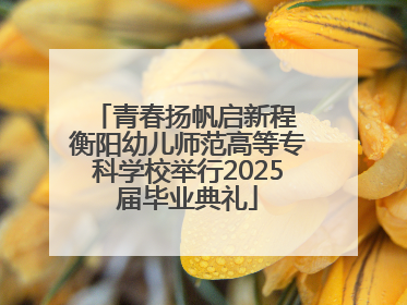 青春扬帆启新程 衡阳幼儿师范高等专科学校举行2025届毕业典礼