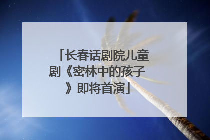 长春话剧院儿童剧《密林中的孩子》即将首演