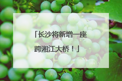 长沙将新增一座跨湘江大桥！