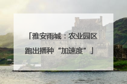 雅安雨城：农业园区跑出播种“加速度”