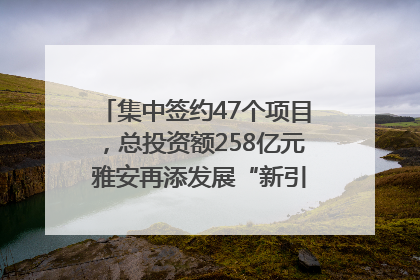集中签约47个项目，总投资额258亿元 雅安再添发展“新引擎”｜数读西投