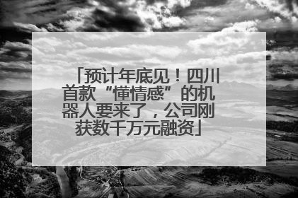 预计年底见！四川首款“懂情感”的机器人要来了，公司刚获数千万元融资