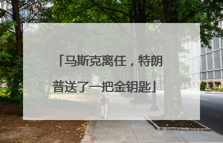 马斯克离任，特朗普送了一把金钥匙