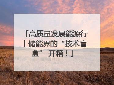 高质量发展能源行丨储能界的“技术盲盒” 开箱！
