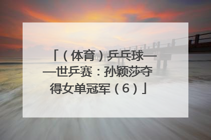 （体育）乒乓球——世乒赛：孙颖莎夺得女单冠军（6）