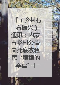 （乡村行·看振兴）通讯：内蒙古乡村公益岗托底农牧民“稳稳的幸福”