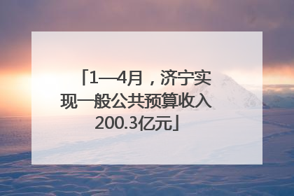 1—4月，济宁实现一般公共预算收入200.3亿元