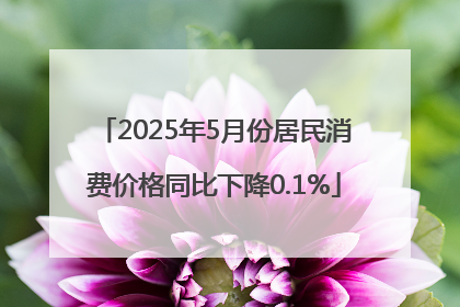 2025年5月份居民消费价格同比下降0.1%