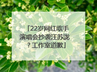 22岁网红歌手演唱会抄袭汪苏泷？工作室道歉