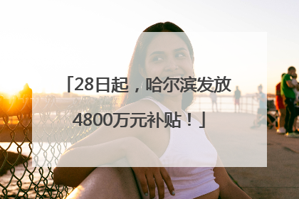 28日起，哈尔滨发放4800万元补贴！