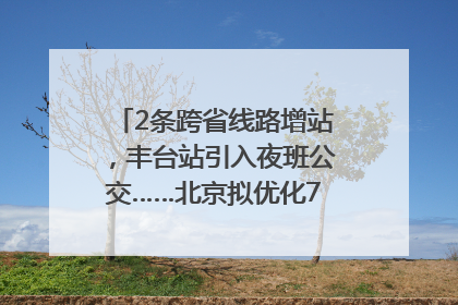 2条跨省线路增站，丰台站引入夜班公交……北京拟优化7条公交线！