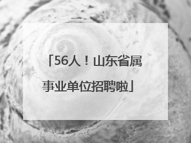 56人！山东省属事业单位招聘啦