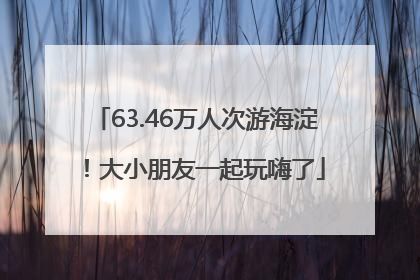 63.46万人次游海淀！大小朋友一起玩嗨了