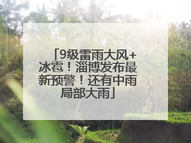 9级雷雨大风+冰雹！淄博发布最新预警！还有中雨局部大雨