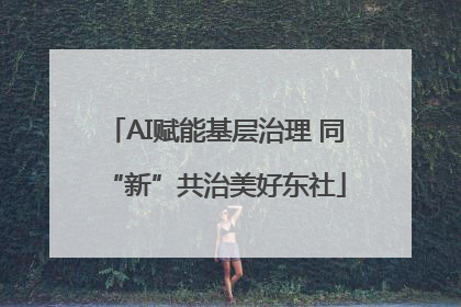 AI赋能基层治理 同“新”共治美好东社