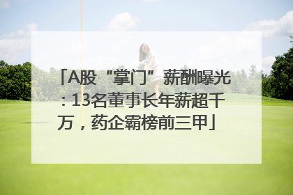 A股“掌门”薪酬曝光：13名董事长年薪超千万，药企霸榜前三甲