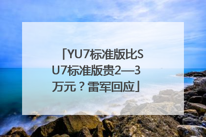 YU7标准版比SU7标准版贵2—3万元？雷军回应